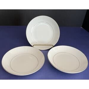 (3) Southwicke by Japan Fruit Berry Sauce Bowl White Design on Rim Platinum Trim